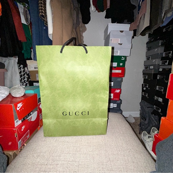 Gucci Green Embossed Shopping Bag - Picture 3 of 6